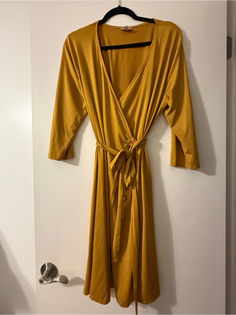 LuLaRoe Michelle Wrap Dress w/ Waist Tie Mustard Color